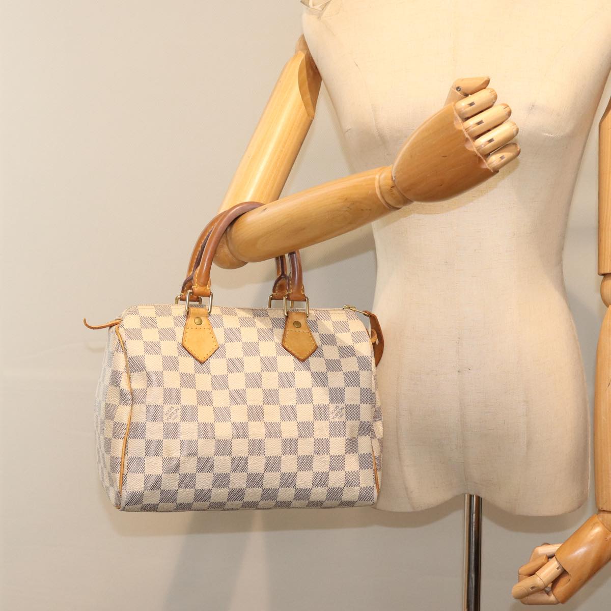 LOUIS VUITTON Damier Azur Speedy 25 Hand Bag N41534 LV Auth 87884