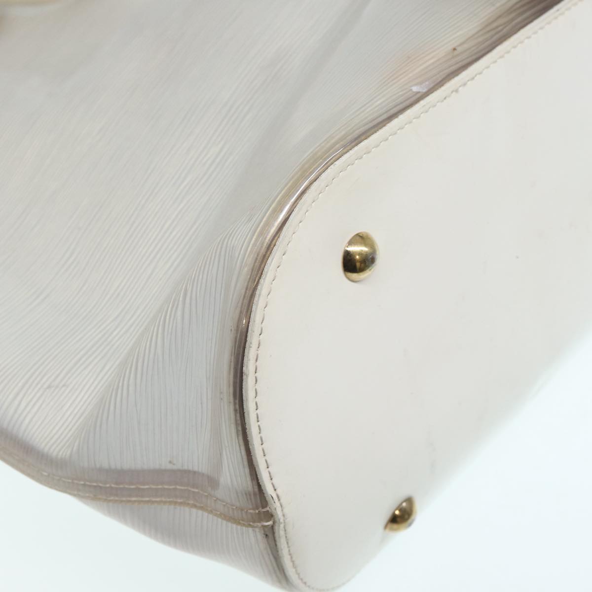 LOUIS VUITTON Epi Plage Lagoon Bay Tote Bag White Clear M92151 LV Auth 87892