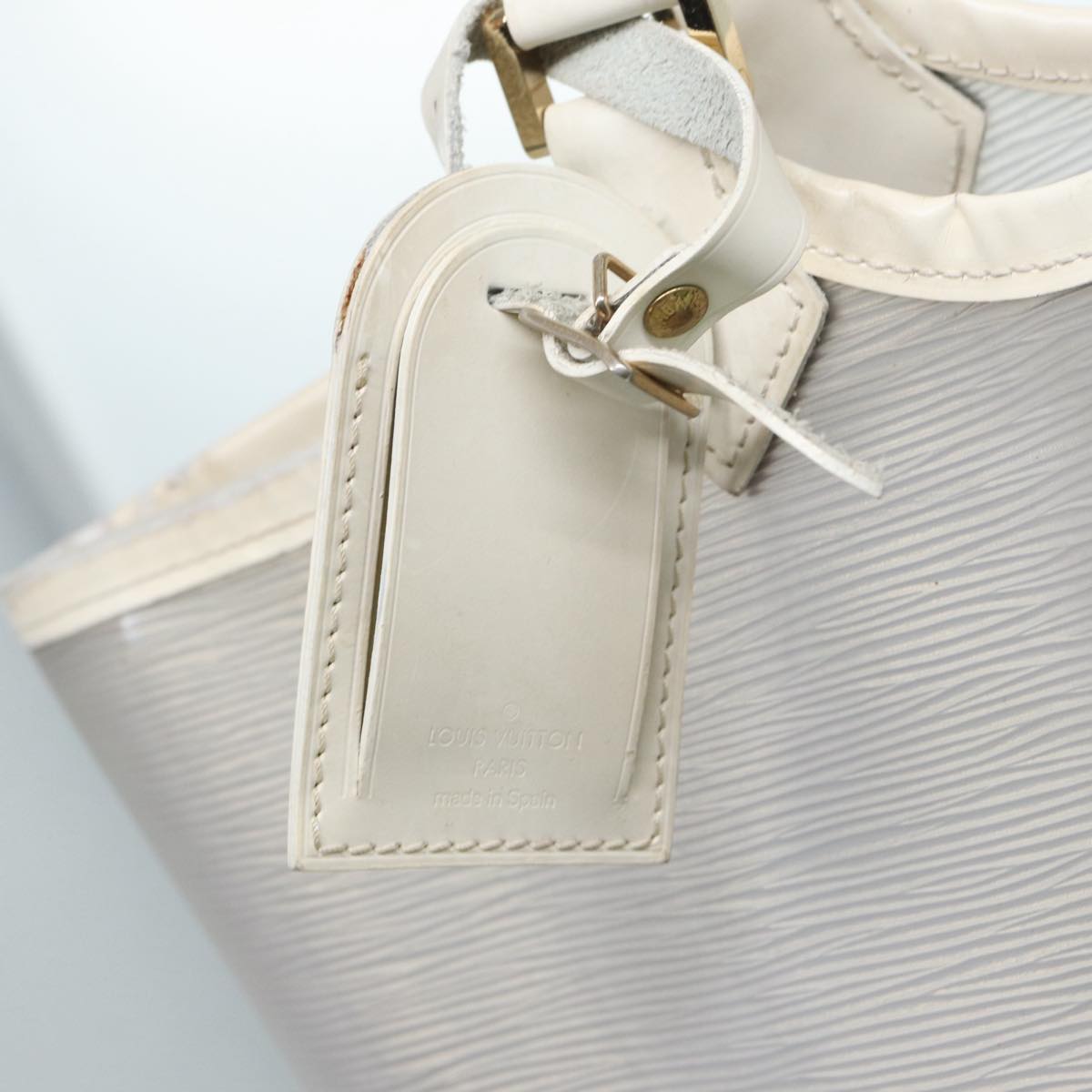 LOUIS VUITTON Epi Plage Lagoon Bay Tote Bag White Clear M92151 LV Auth 87892