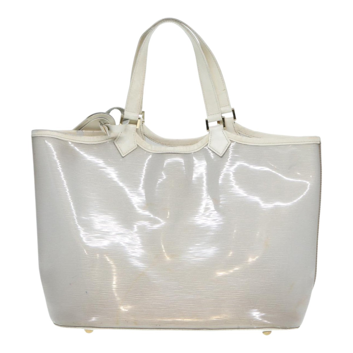 LOUIS VUITTON Epi Plage Lagoon Bay Tote Bag White Clear M92151 LV Auth 87892