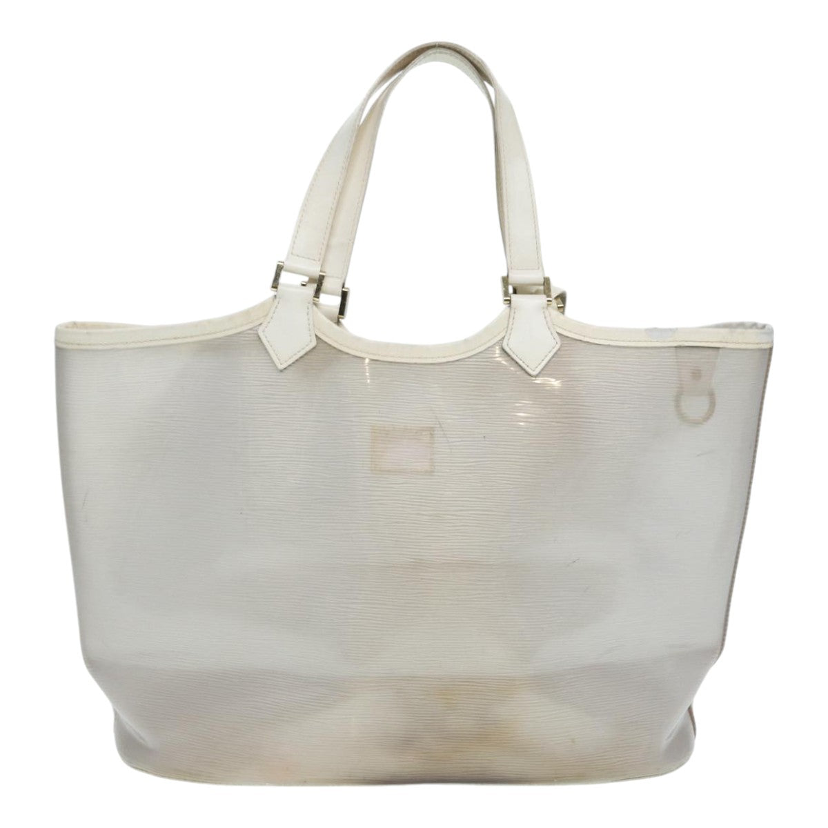 LOUIS VUITTON Epi Plage Lagoon Bay Tote Bag White Clear M92151 LV Auth 87892