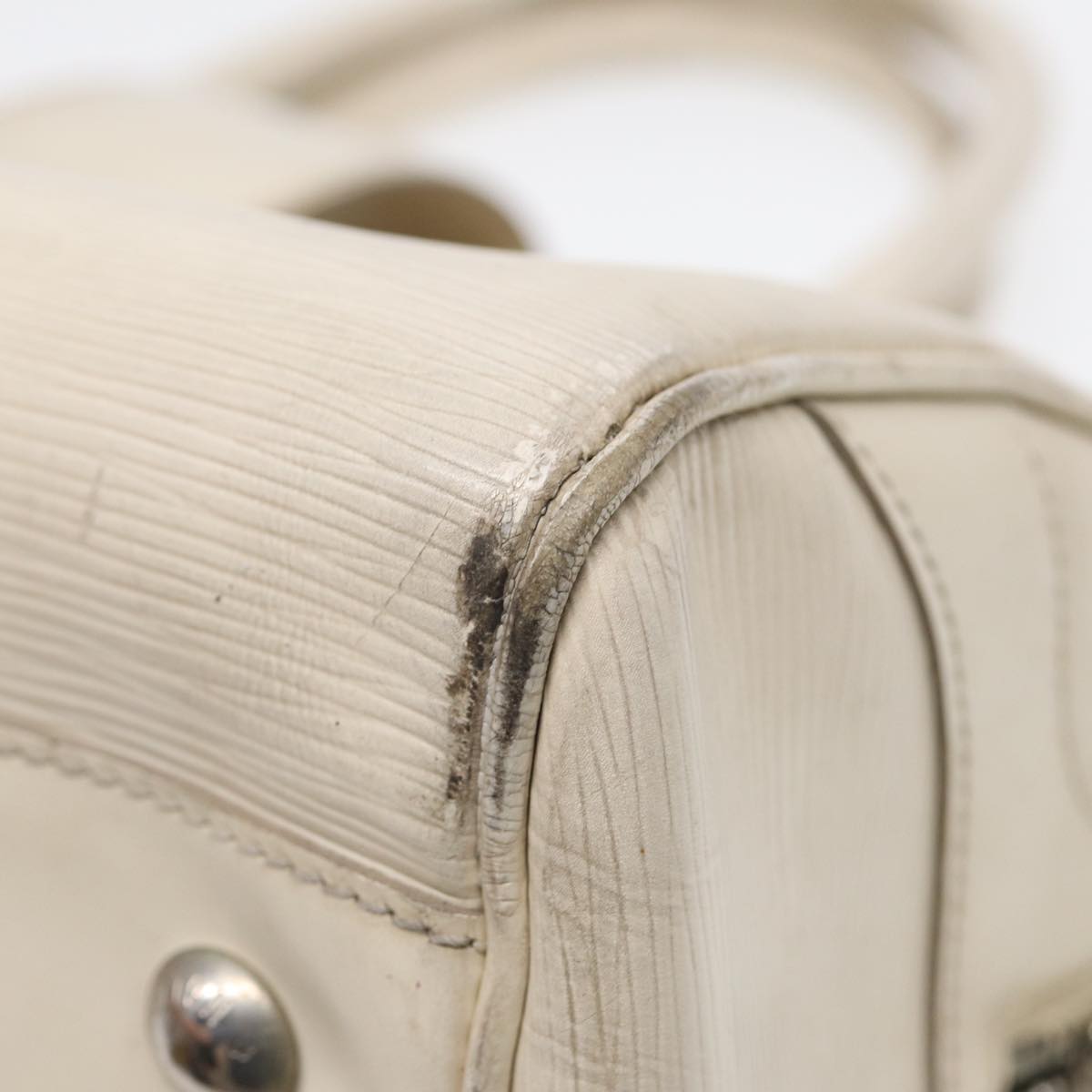 LOUIS VUITTON Epi Boring Montaigne GM Hand Bag White Yvoire M5931J LV Auth 87942