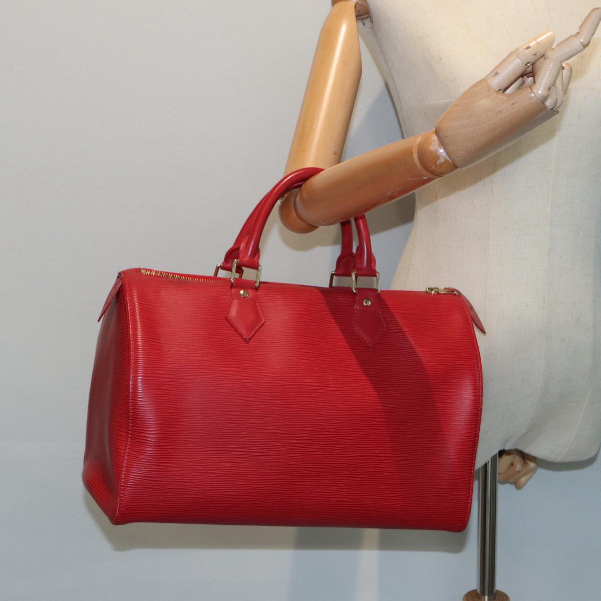 LOUIS VUITTON Epi Speedy 30 Hand Bag Castilian Red M43007 LV Auth 87950