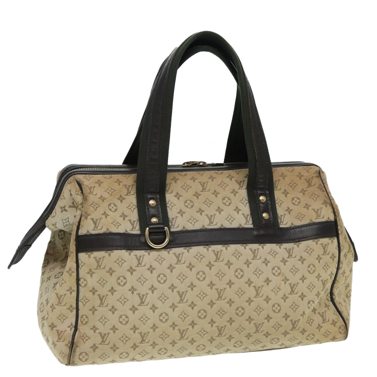 LOUIS VUITTON Monogram Mini Josephine GM Hand Bag Khaki M92310 LV Auth 87965