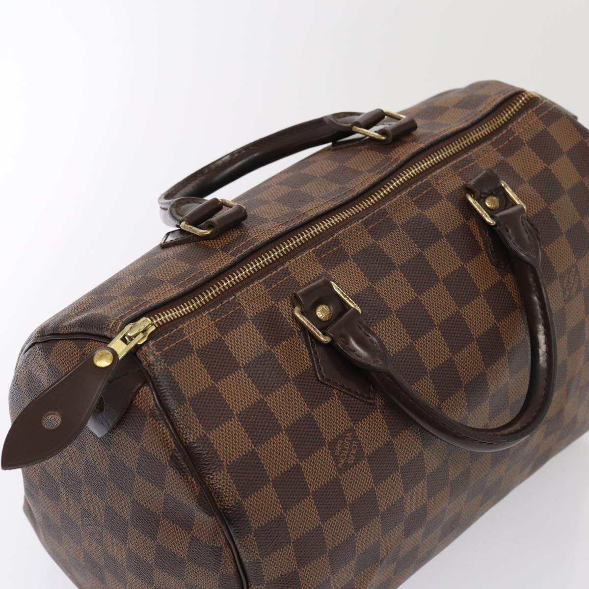 LOUIS VUITTON Damier Ebene Speedy 30 Hand Bag N41364 LV Auth 87973