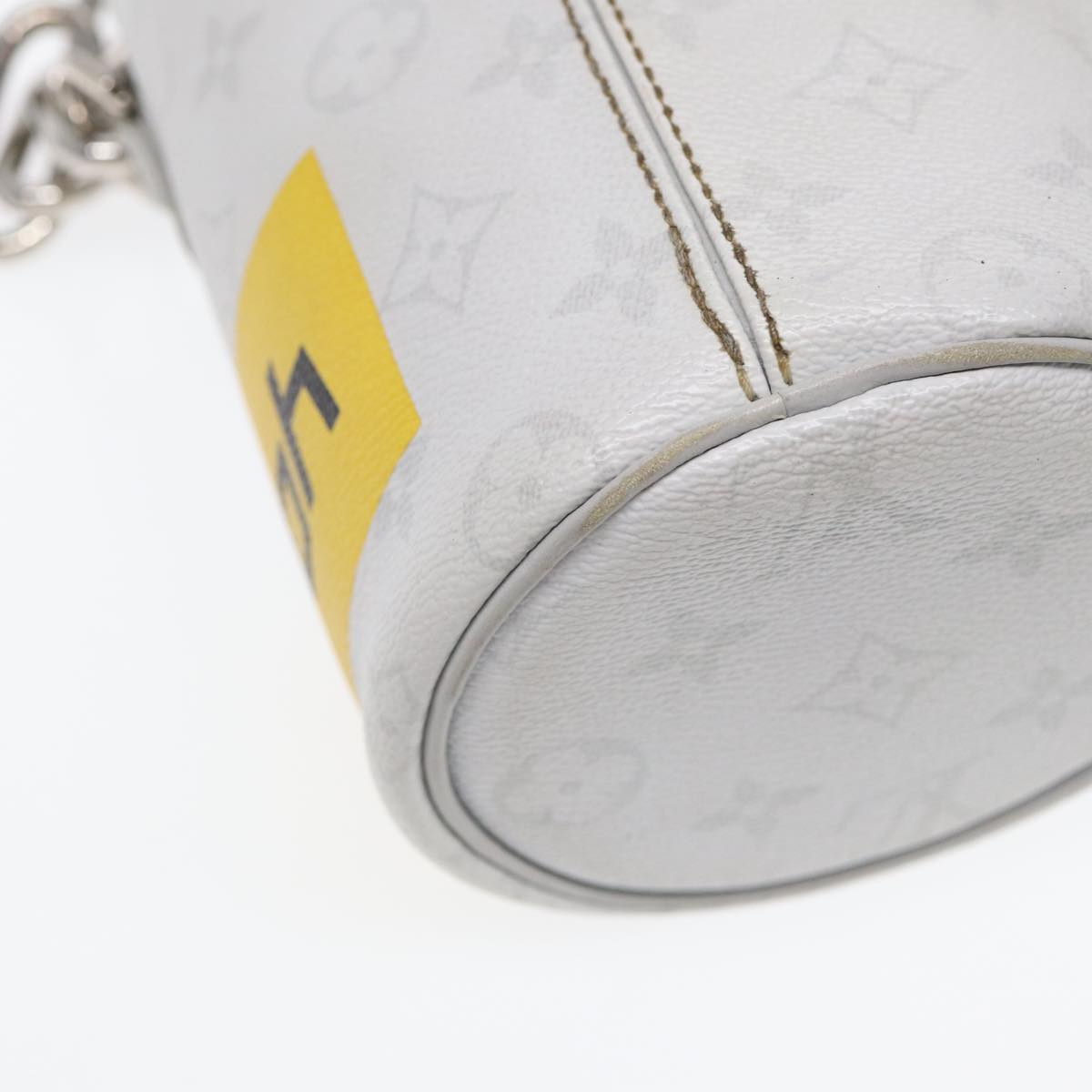 LOUIS VUITTON Monogram White Chalk Nanobag Shoulder Bag Gray M44631 Auth 88029