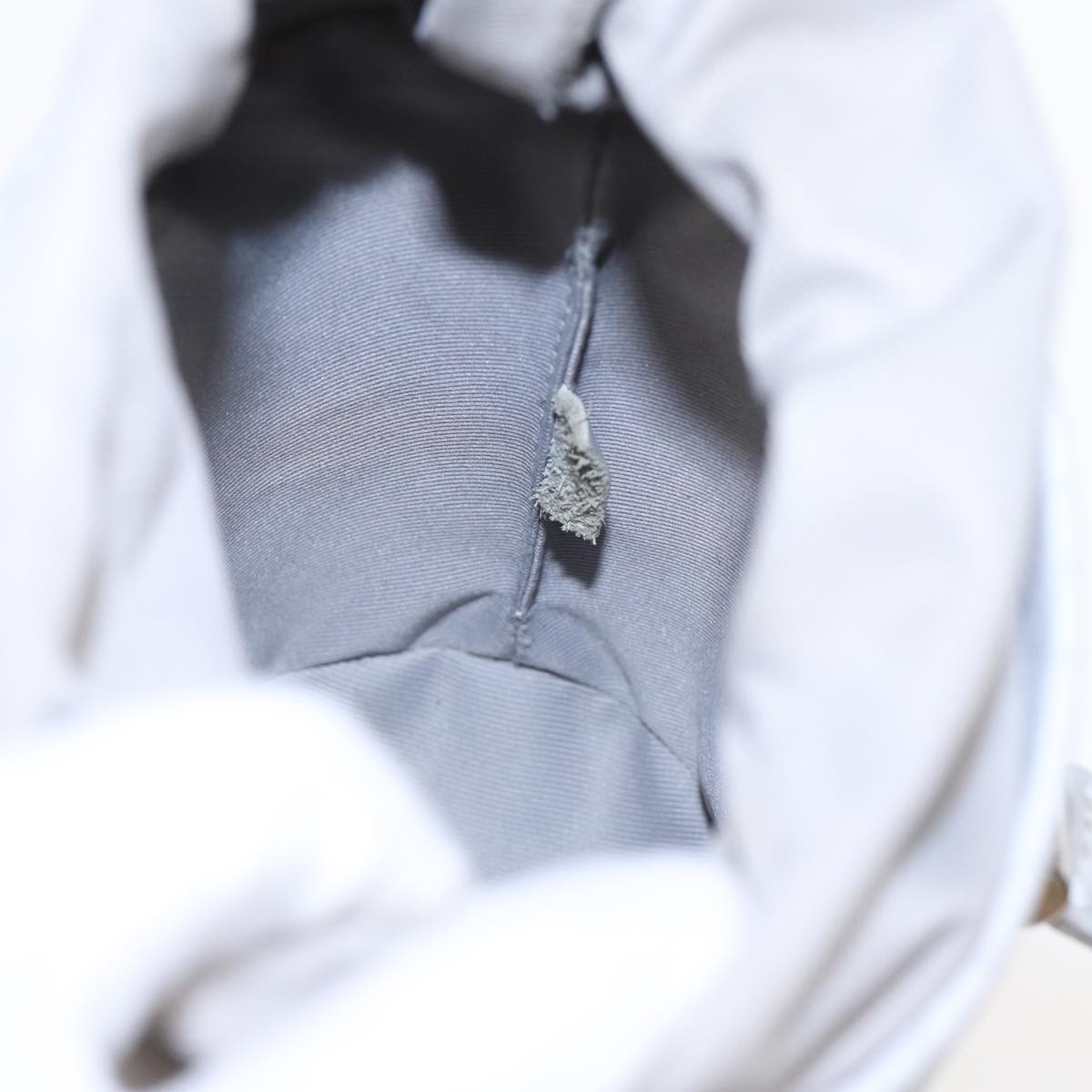 LOUIS VUITTON Monogram White Chalk Nanobag Shoulder Bag Gray M44631 Auth 88029