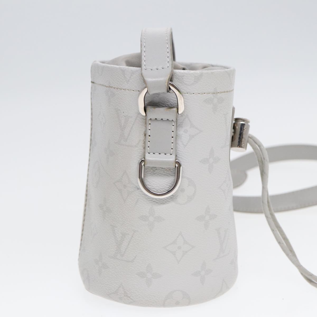 LOUIS VUITTON Monogram White Chalk Nanobag Shoulder Bag Gray M44631 Auth 88029