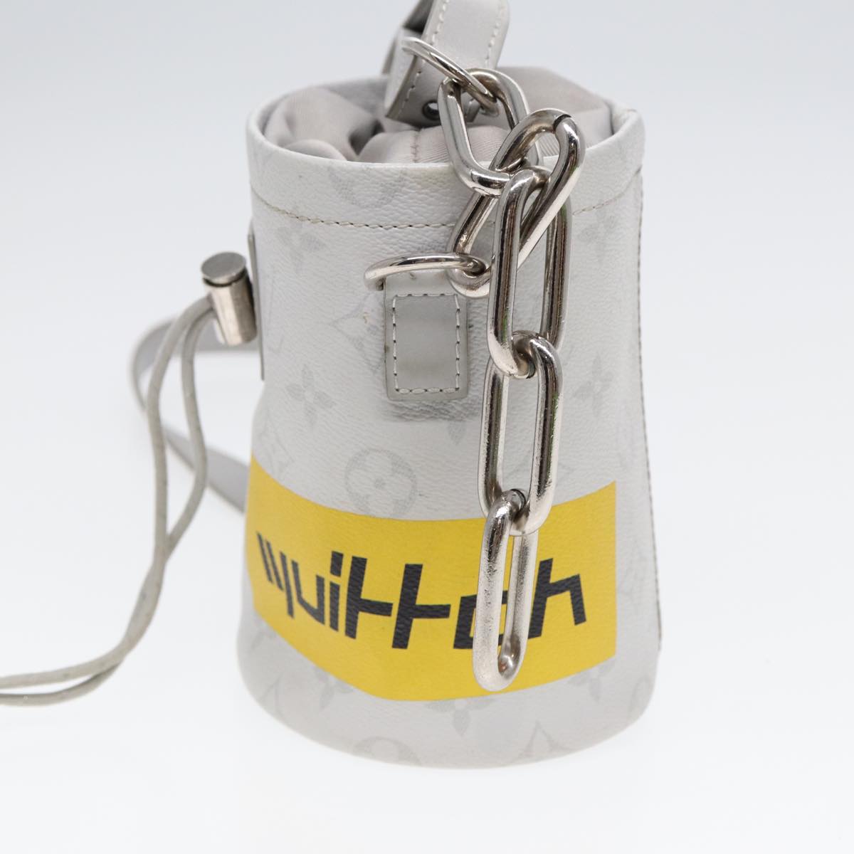 LOUIS VUITTON Monogram White Chalk Nanobag Shoulder Bag Gray M44631 Auth 88029