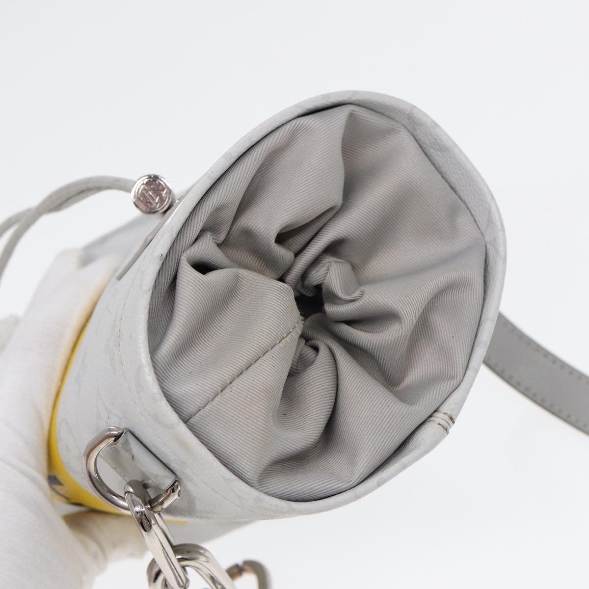 LOUIS VUITTON Monogram White Chalk Nanobag Shoulder Bag Gray M44631 Auth 88029