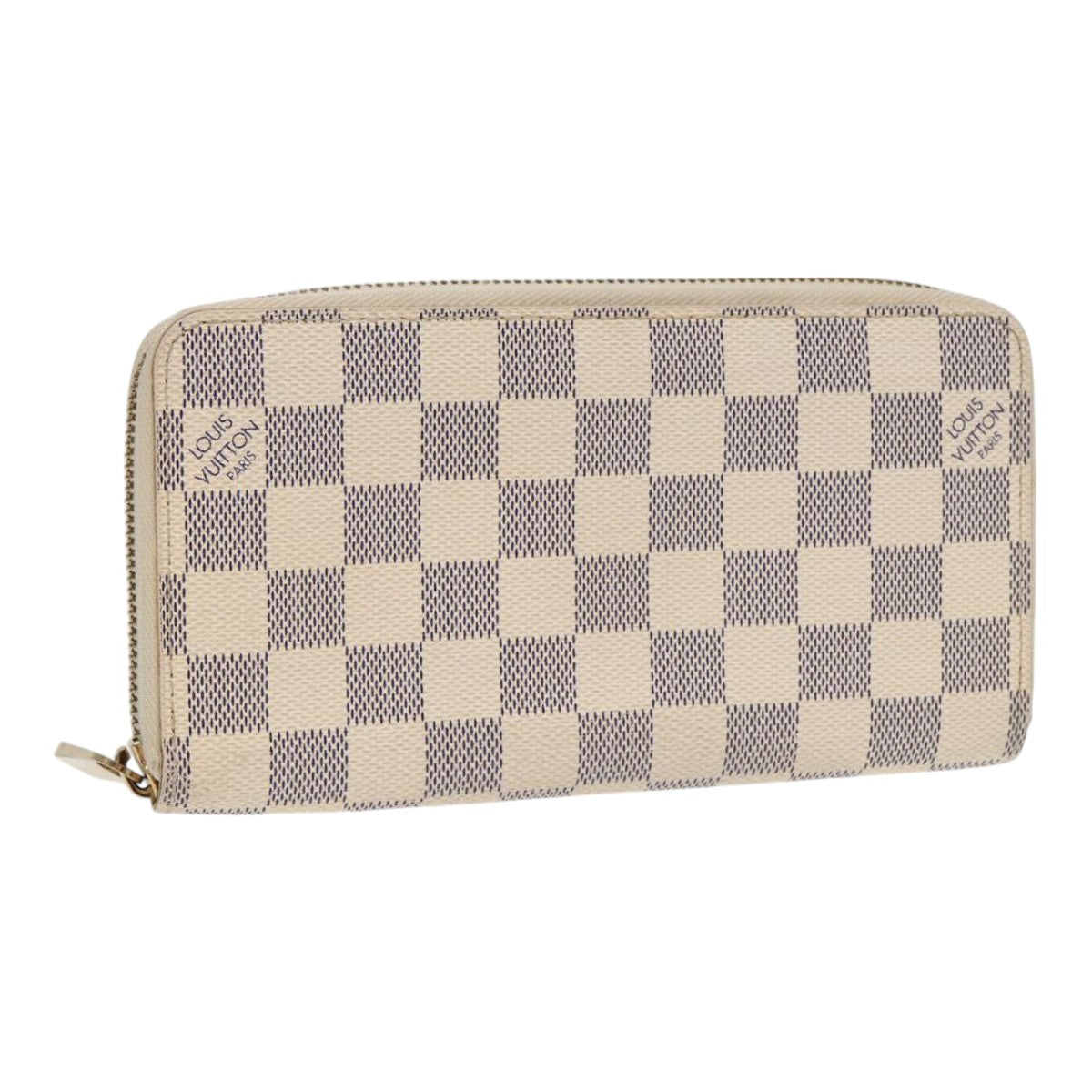 LOUIS VUITTON Damier Azur Zippy Wallet Long Wallet N63503 LV Auth 88032