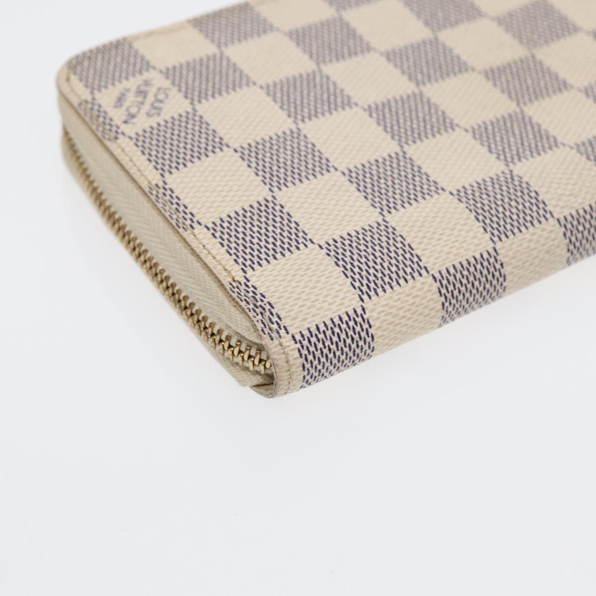 LOUIS VUITTON Damier Azur Zippy Wallet Long Wallet N63503 LV Auth 88032