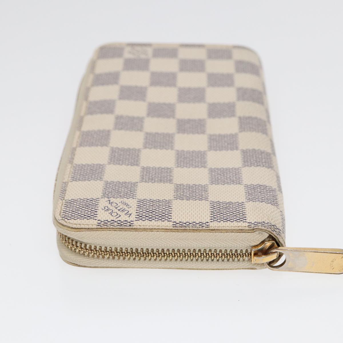 LOUIS VUITTON Damier Azur Zippy Wallet Long Wallet N63503 LV Auth 88032