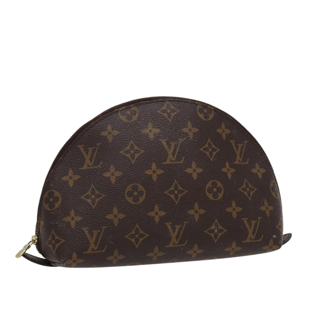 LOUIS VUITTON Monogram Trousse Demi Ronde Cosmetic Pouch M47520 LV Auth 88042