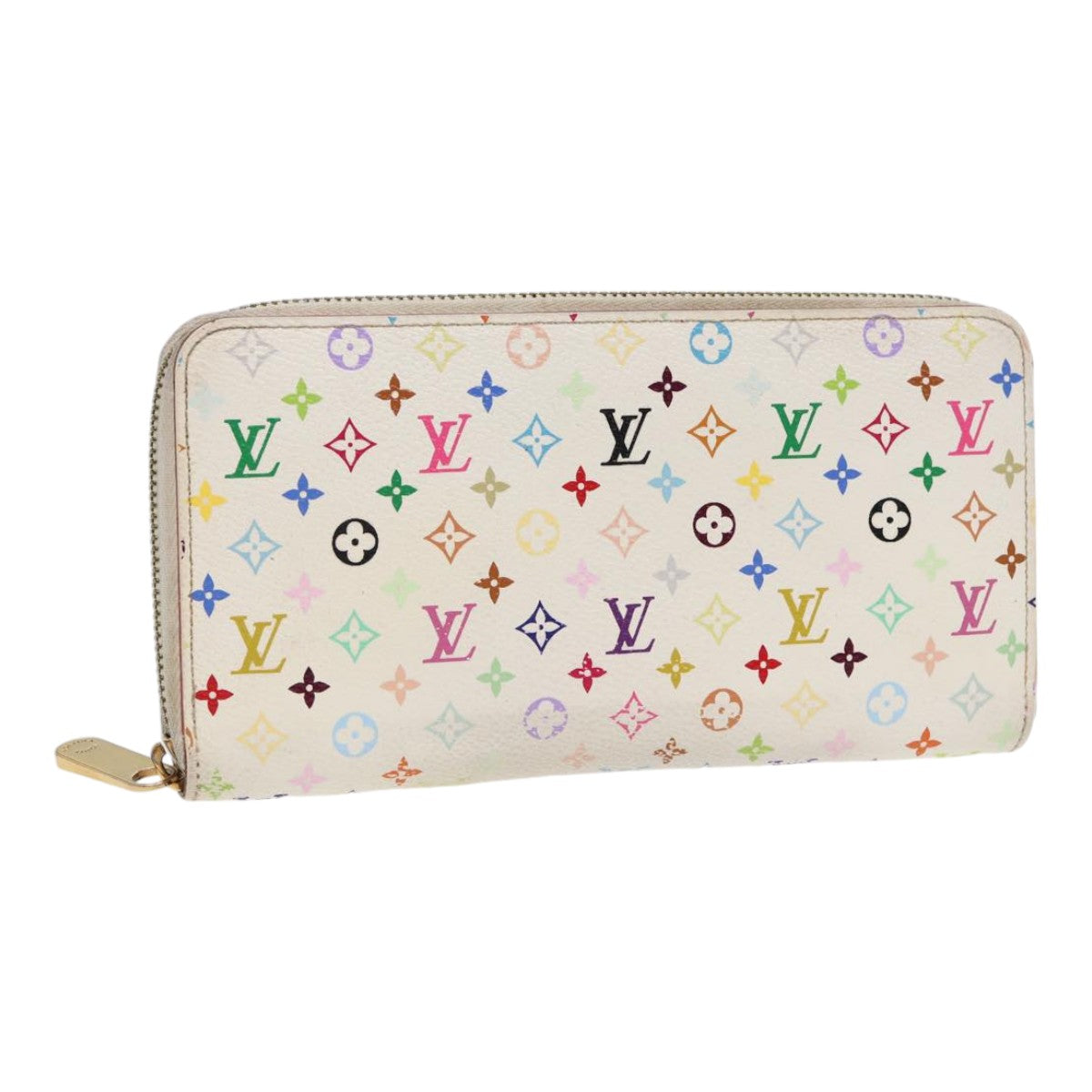 LOUIS VUITTON Monogram Multicolor Zippy Wallet White M60241 LV Auth 88060