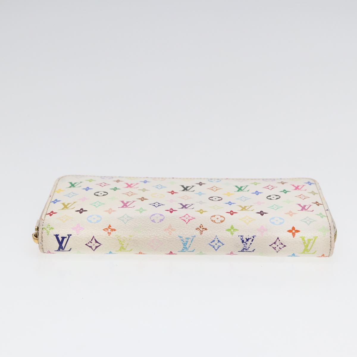 LOUIS VUITTON Monogram Multicolor Zippy Wallet White M60241 LV Auth 88060