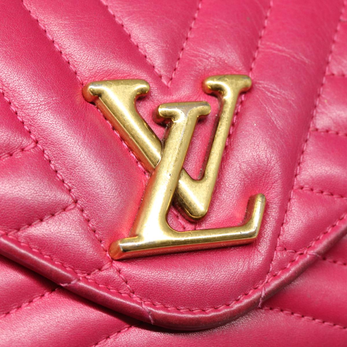 LOUIS VUITTON New Wave Long Wallet Leather Pink M63820 LV Auth 88061