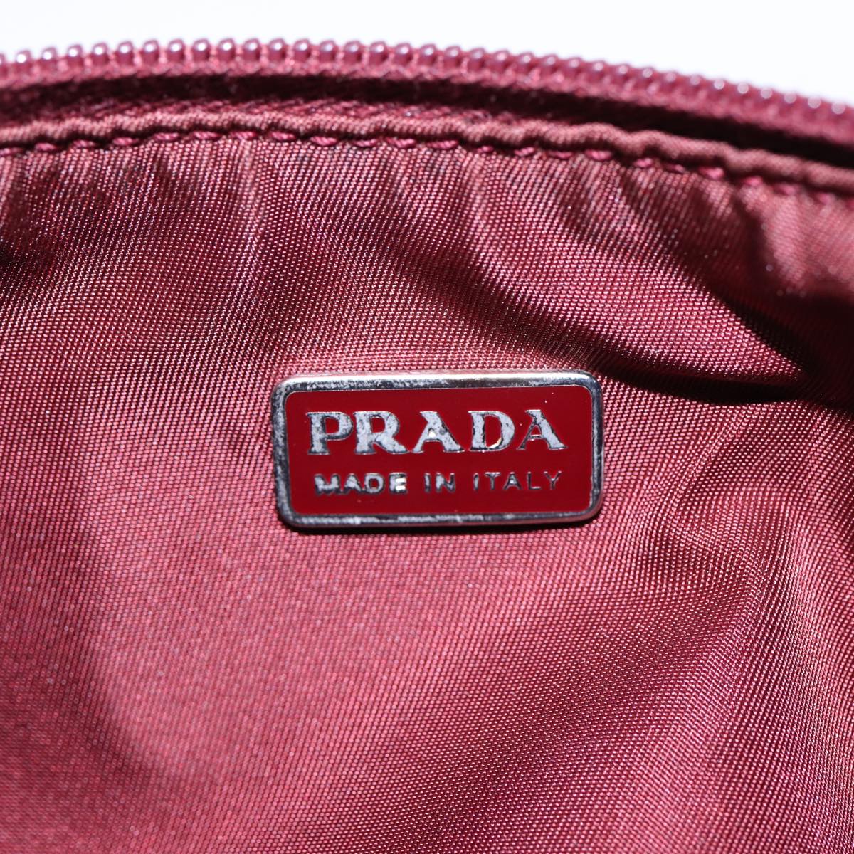 PRADA Sports Hand Bag Canvas Beige Silver Auth 88097