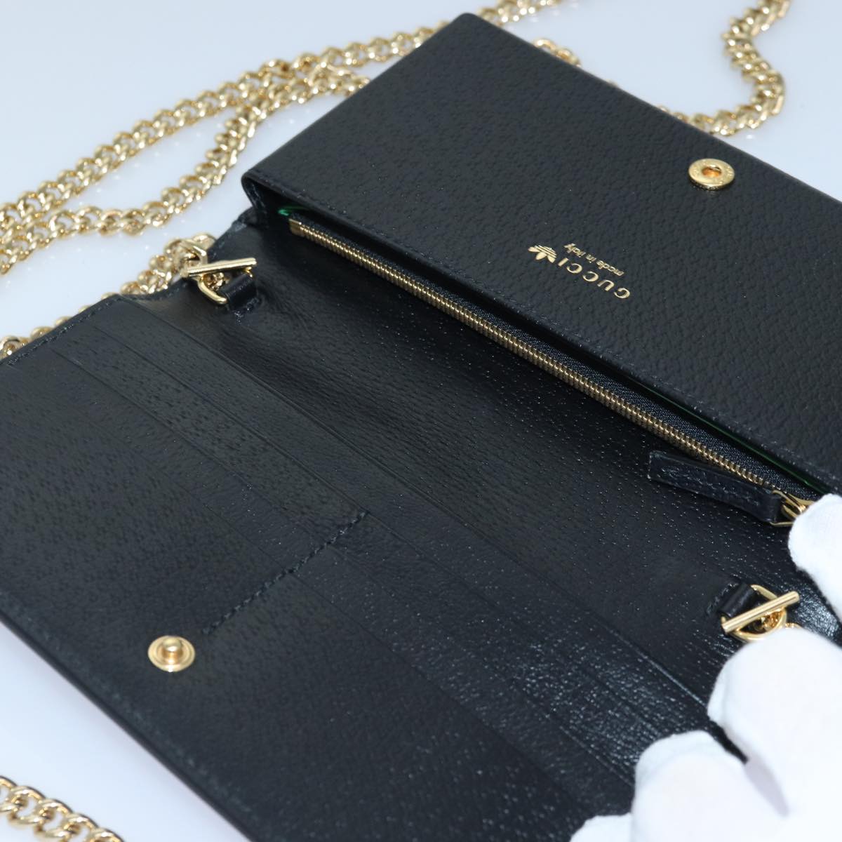 GUCCI GG Supreme Adidas Collaboration Chain Shoulder Wallet 621892 Auth 88144SAM
