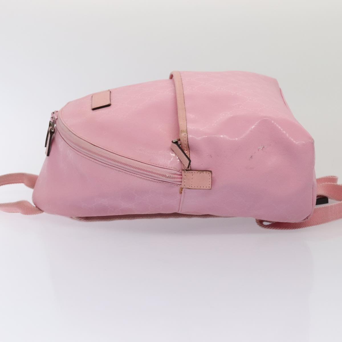 GUCCI GG Canvas Backpack Pink Silver 271327 Auth 88181