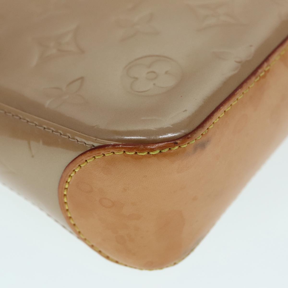 LOUIS VUITTON Monogram Vernis Mallory Square Pouch Noisette M91197 Auth 88192