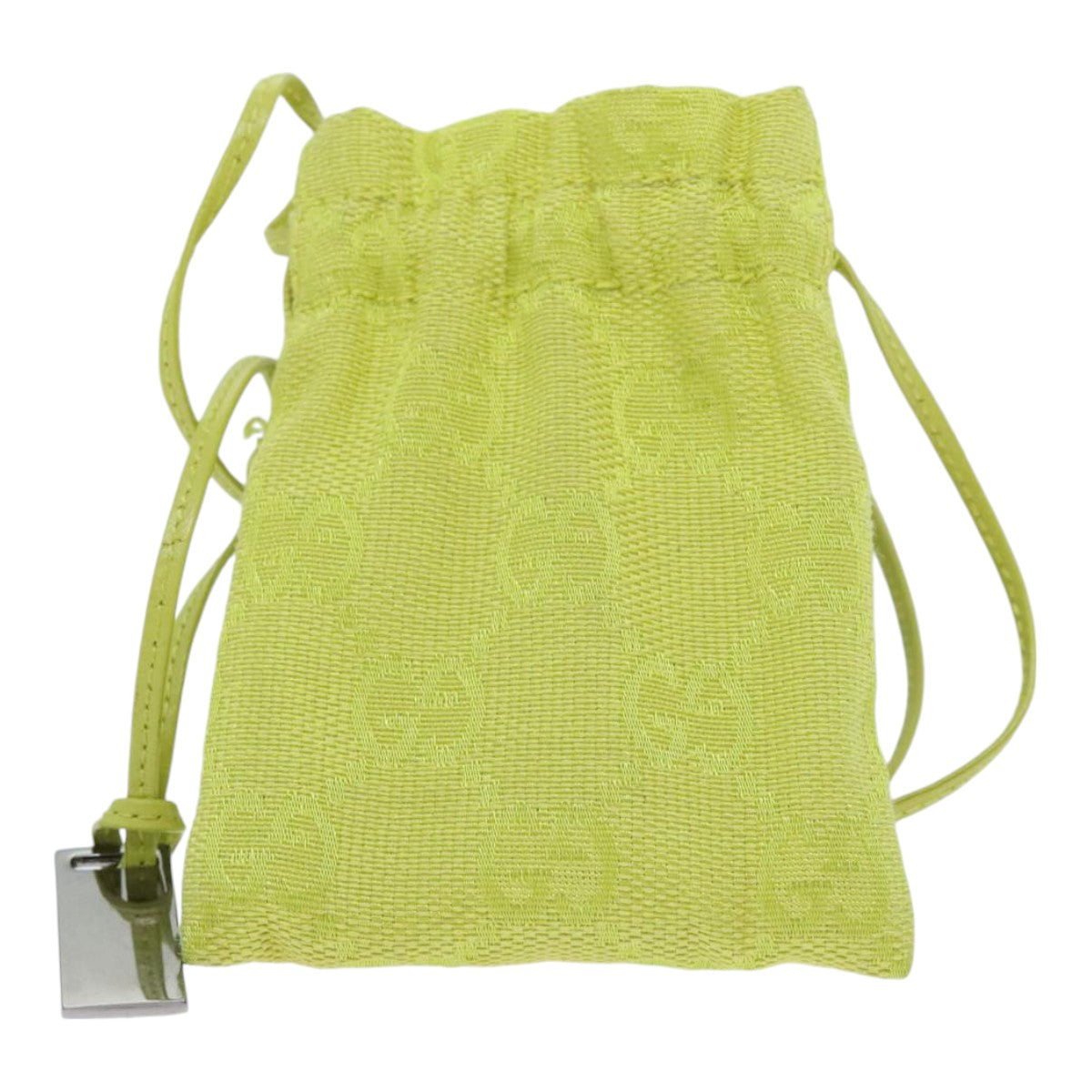 GUCCI GG Canvas Purse Pouch Lime Yellow 039 1705 1080 Auth 88213