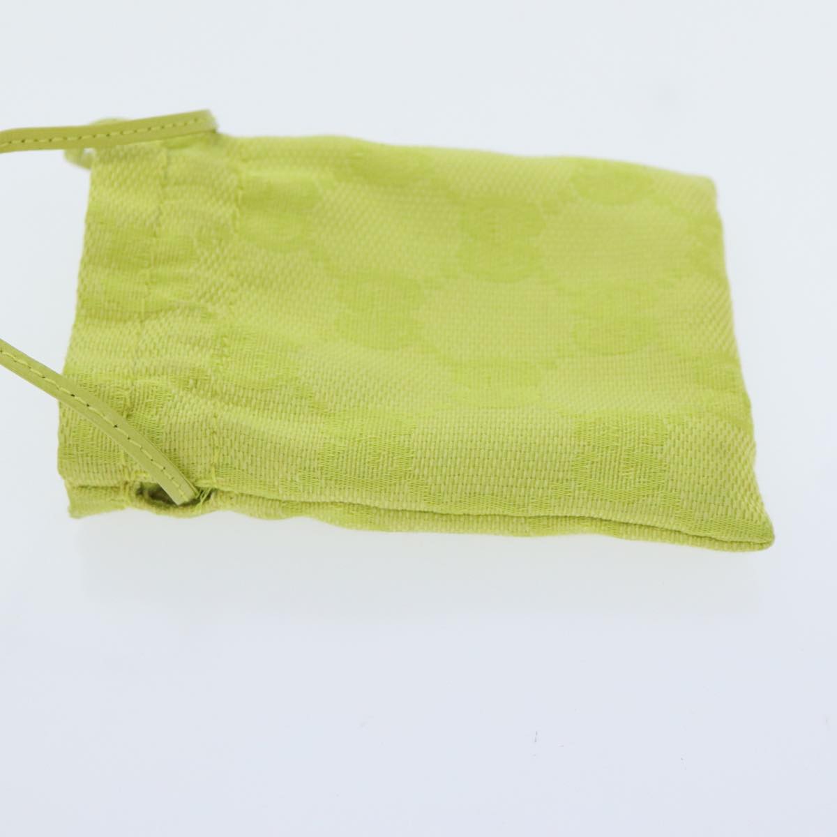 GUCCI GG Canvas Purse Pouch Lime Yellow 039 1705 1080 Auth 88213