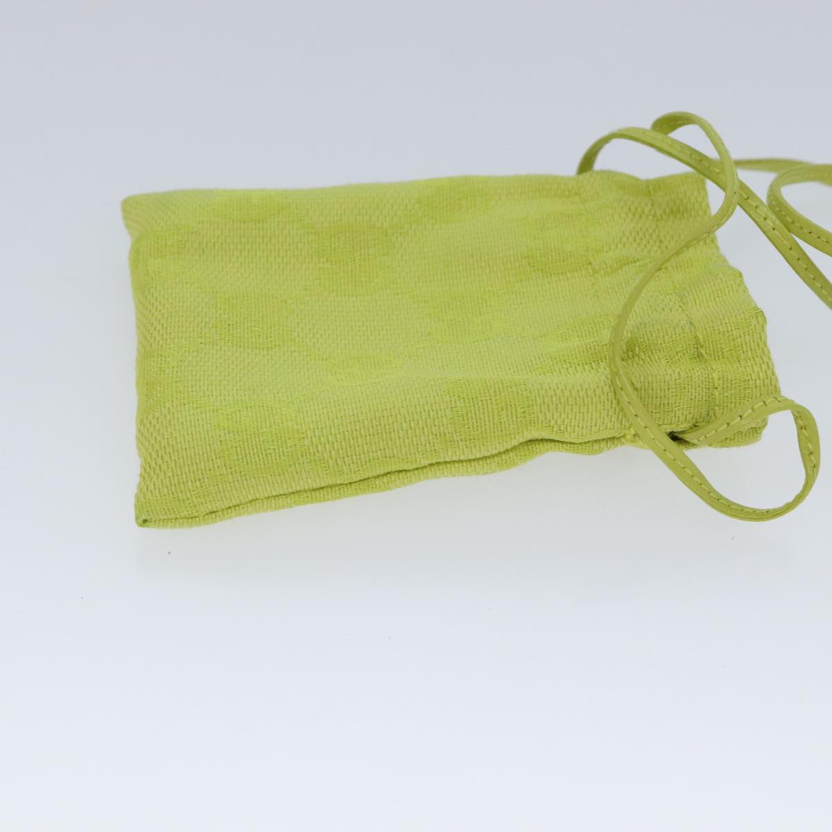 GUCCI GG Canvas Purse Pouch Lime Yellow 039 1705 1080 Auth 88213