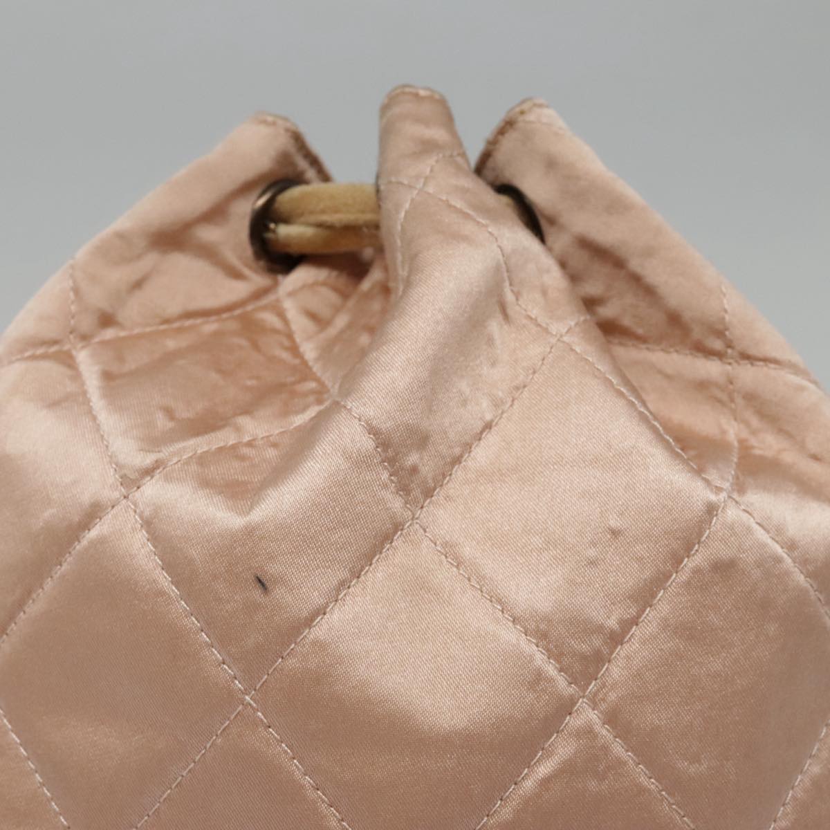 CHANEL knapsack Silk Suede Pink Brown CC Auth 88217