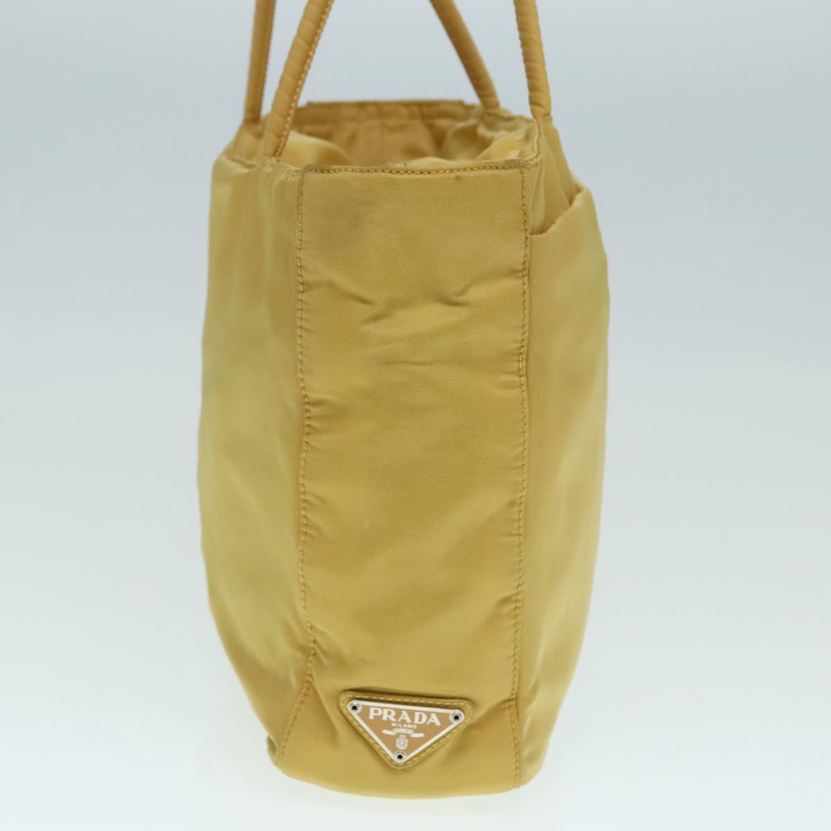 PRADA Hand Bag Nylon Yellow Silver Auth 88229