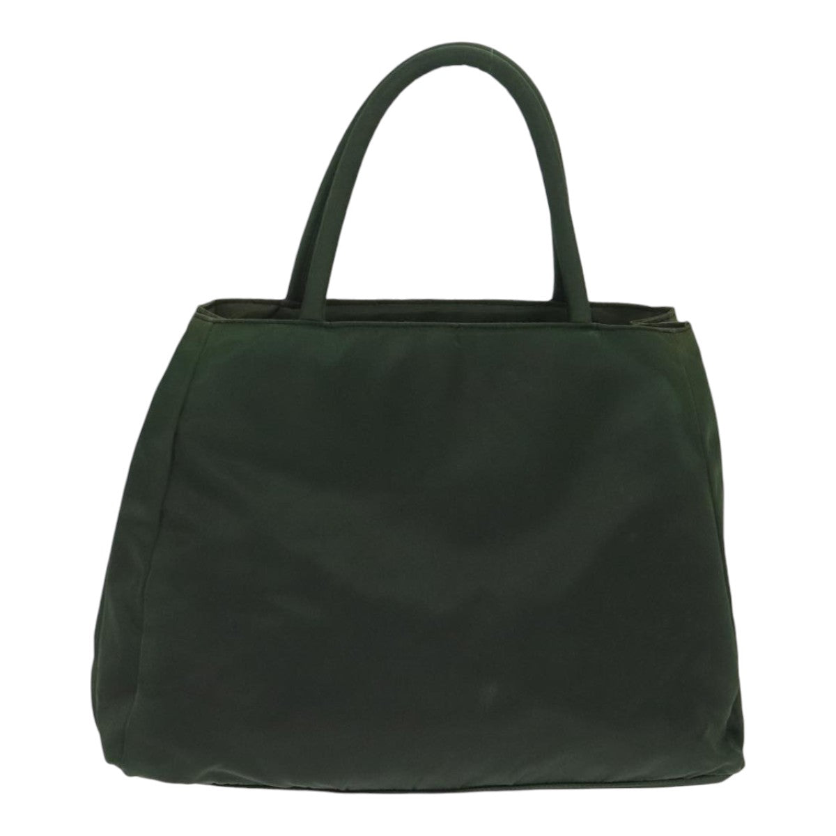 PRADA Hand Bag Nylon Green Silver Auth 88239