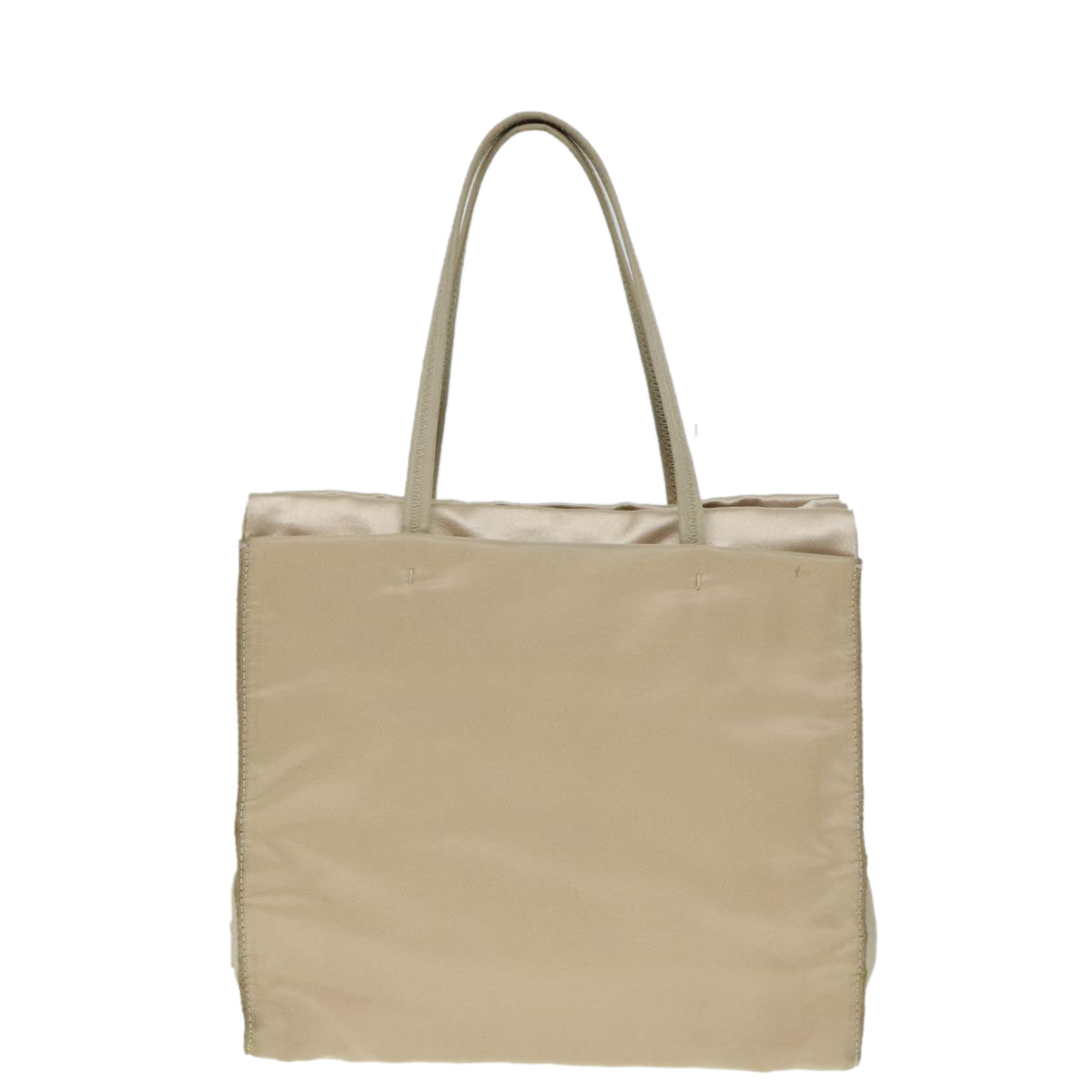 PRADA Hand Bag Nylon Beige Auth 88246