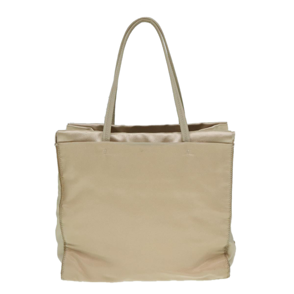 PRADA Hand Bag Nylon Beige Auth 88246