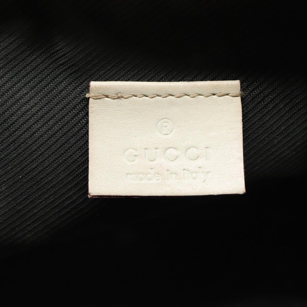 GUCCI Guccissima GG Canvas Pouch Leather Beige Gold 141810 Auth 88270