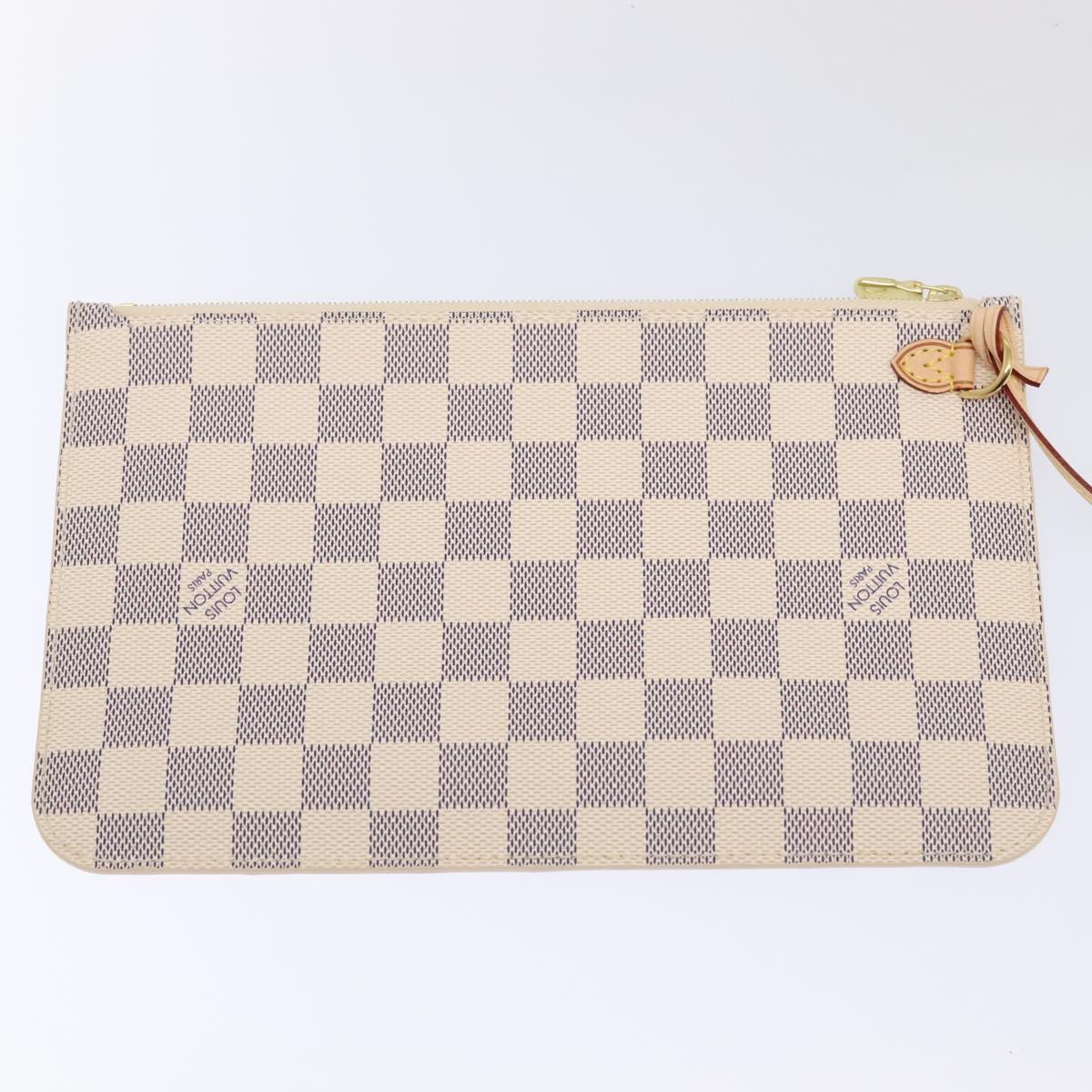 LOUIS VUITTON Damier Azur Neverfull MM Tote Bag N41605 LV Auth 88277AV