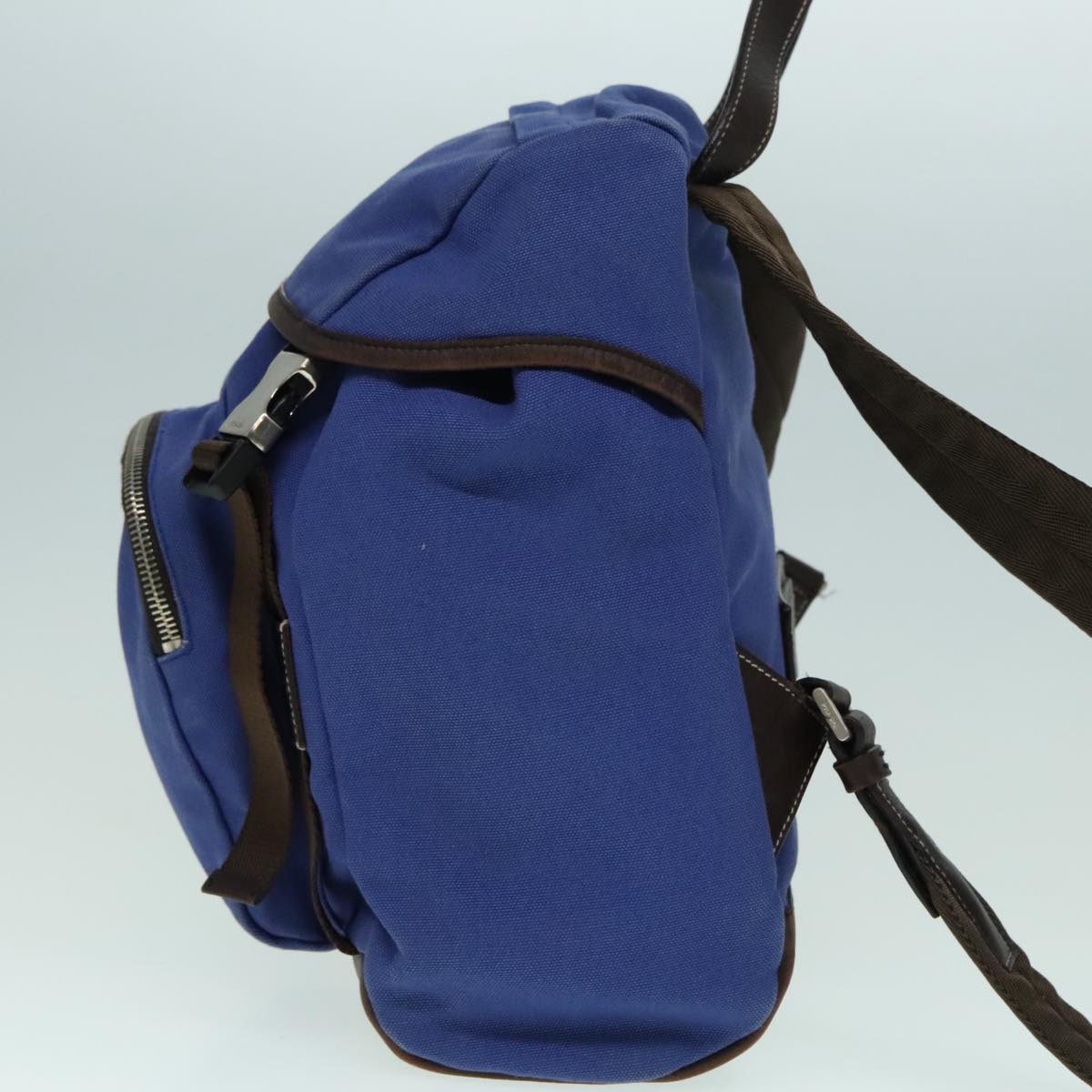 PRADA Backpack Canvas Blue Auth 88293