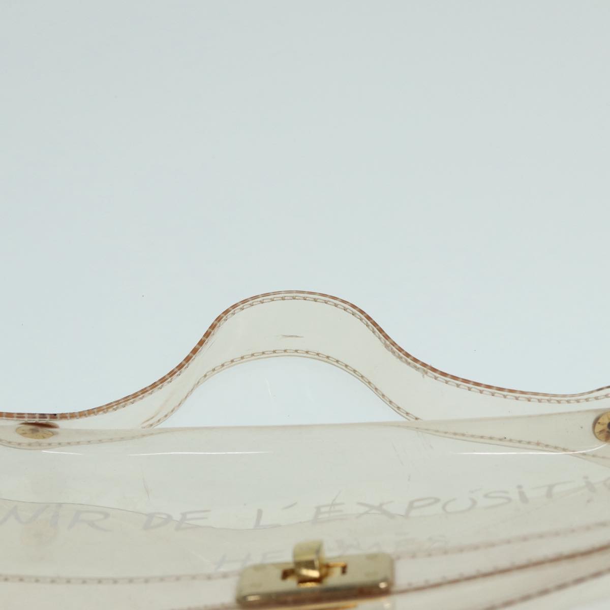 HERMES Vinyl Kelly Hand Bag Vinyl Clear Auth 88306