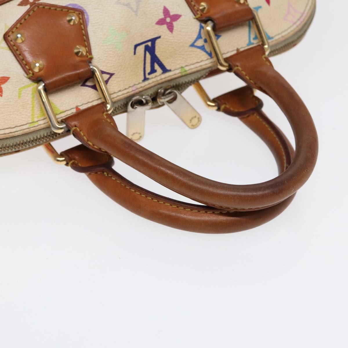 LOUIS VUITTON Monogram Multicolor Alma Hand Bag White M92647 LV Auth 88318