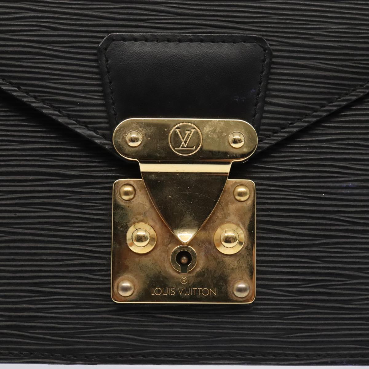 LOUIS VUITTON Epi Serie Dragonne Hand Bag Black Noir M52612 LV Auth 88322