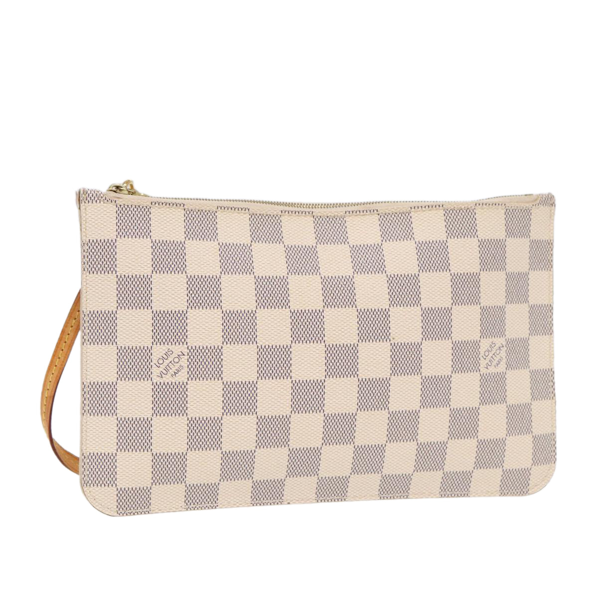 LOUIS VUITTON Damier Azur Neverfull MM Pouch Pouch LV Auth 88330