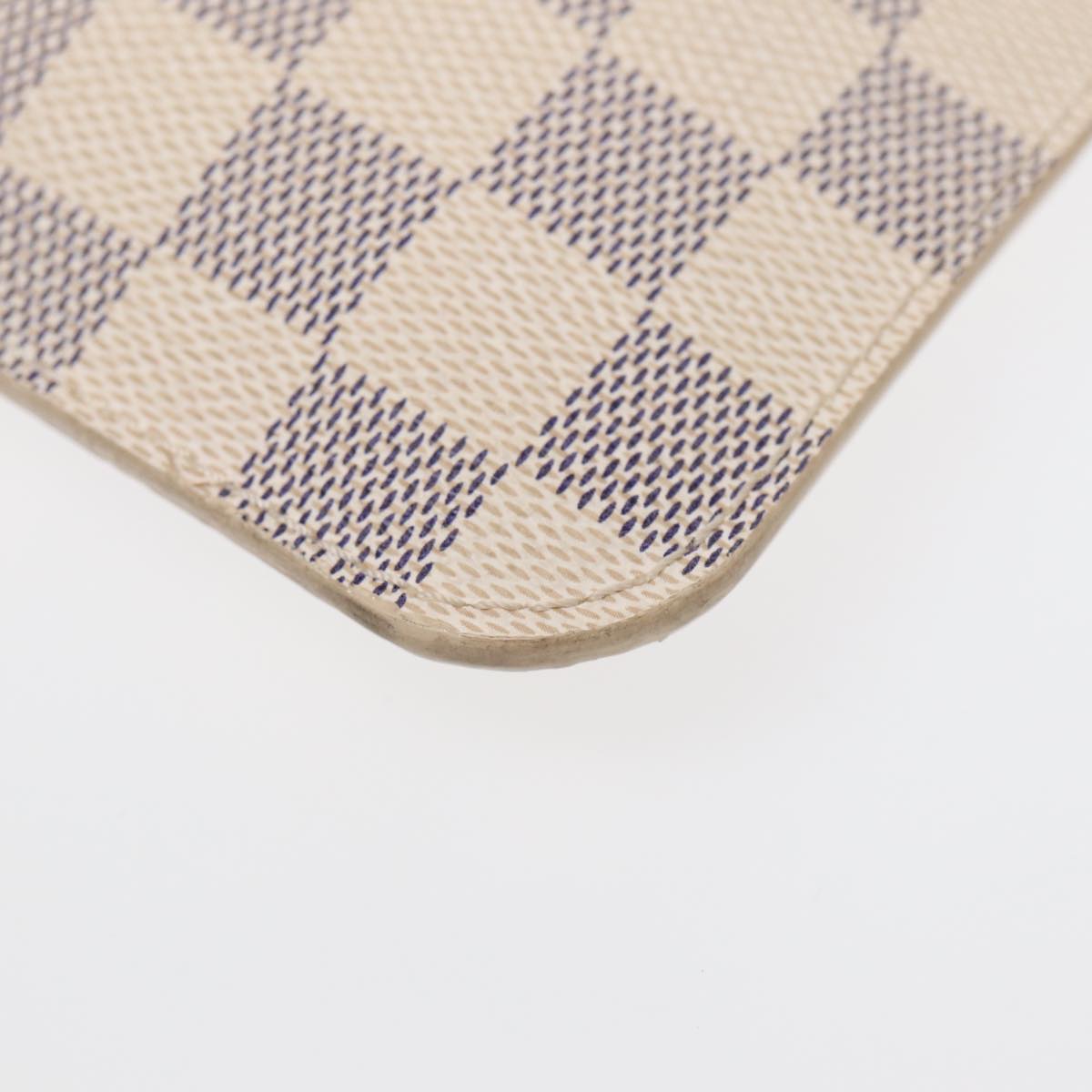 LOUIS VUITTON Damier Azur Neverfull MM Pouch Pouch LV Auth 88330