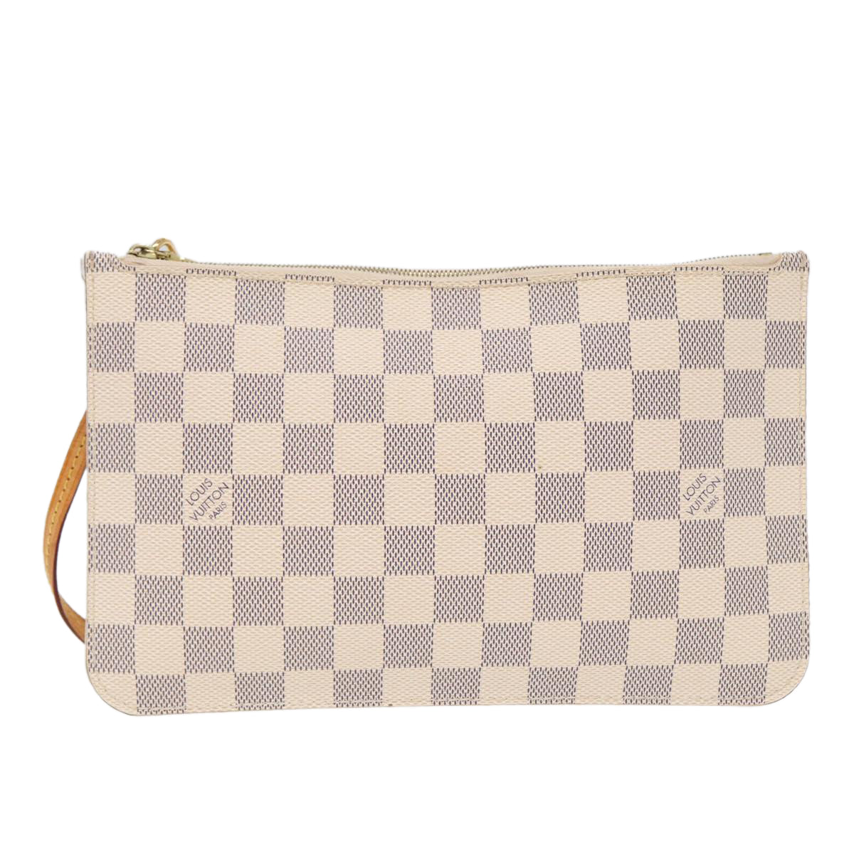 LOUIS VUITTON Damier Azur Neverfull MM Pouch Pouch LV Auth 88330