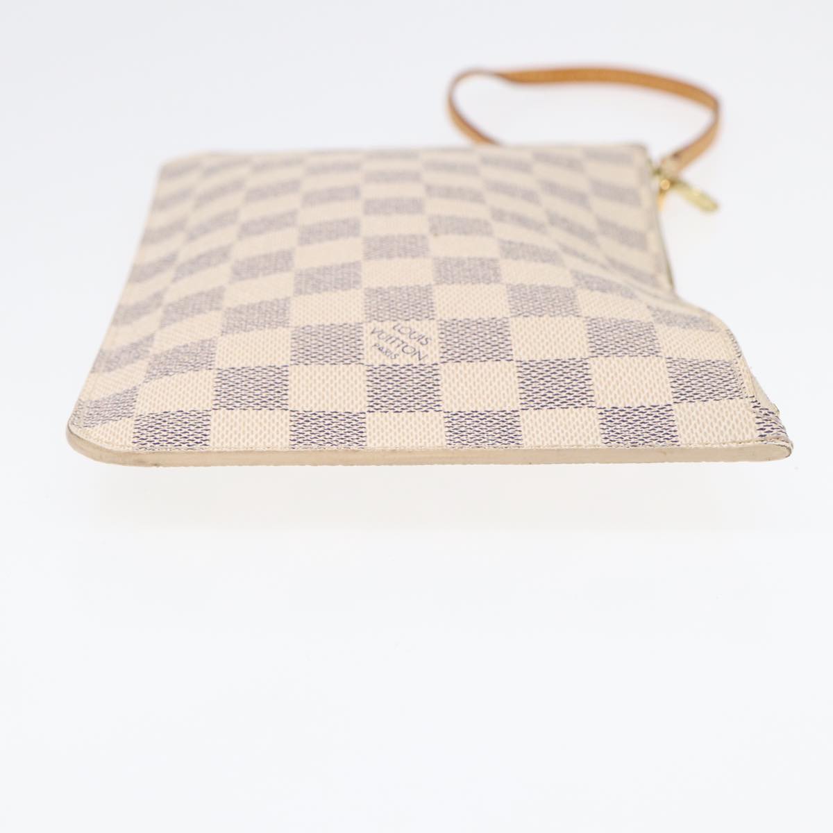 LOUIS VUITTON Damier Azur Neverfull MM Pouch Pouch LV Auth 88330