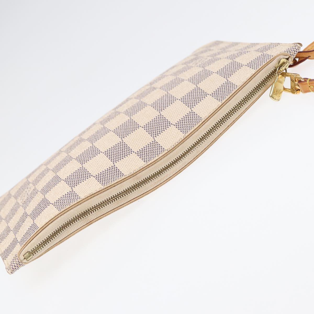 LOUIS VUITTON Damier Azur Neverfull MM Pouch Pouch LV Auth 88330