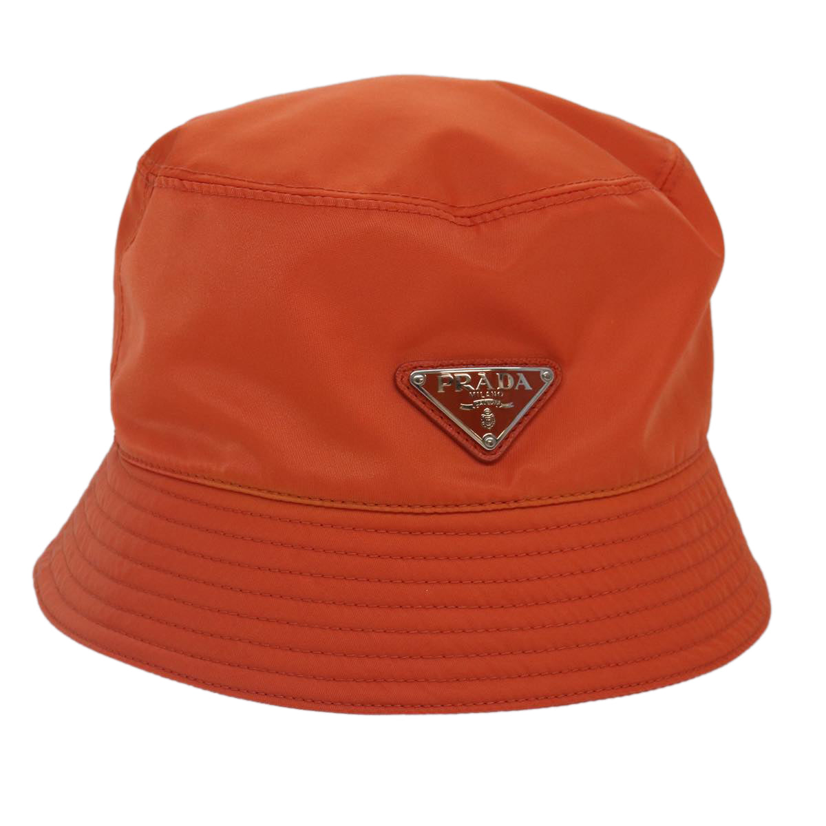 PRADA Bucket Hat Nylon L Orange Auth 88334V