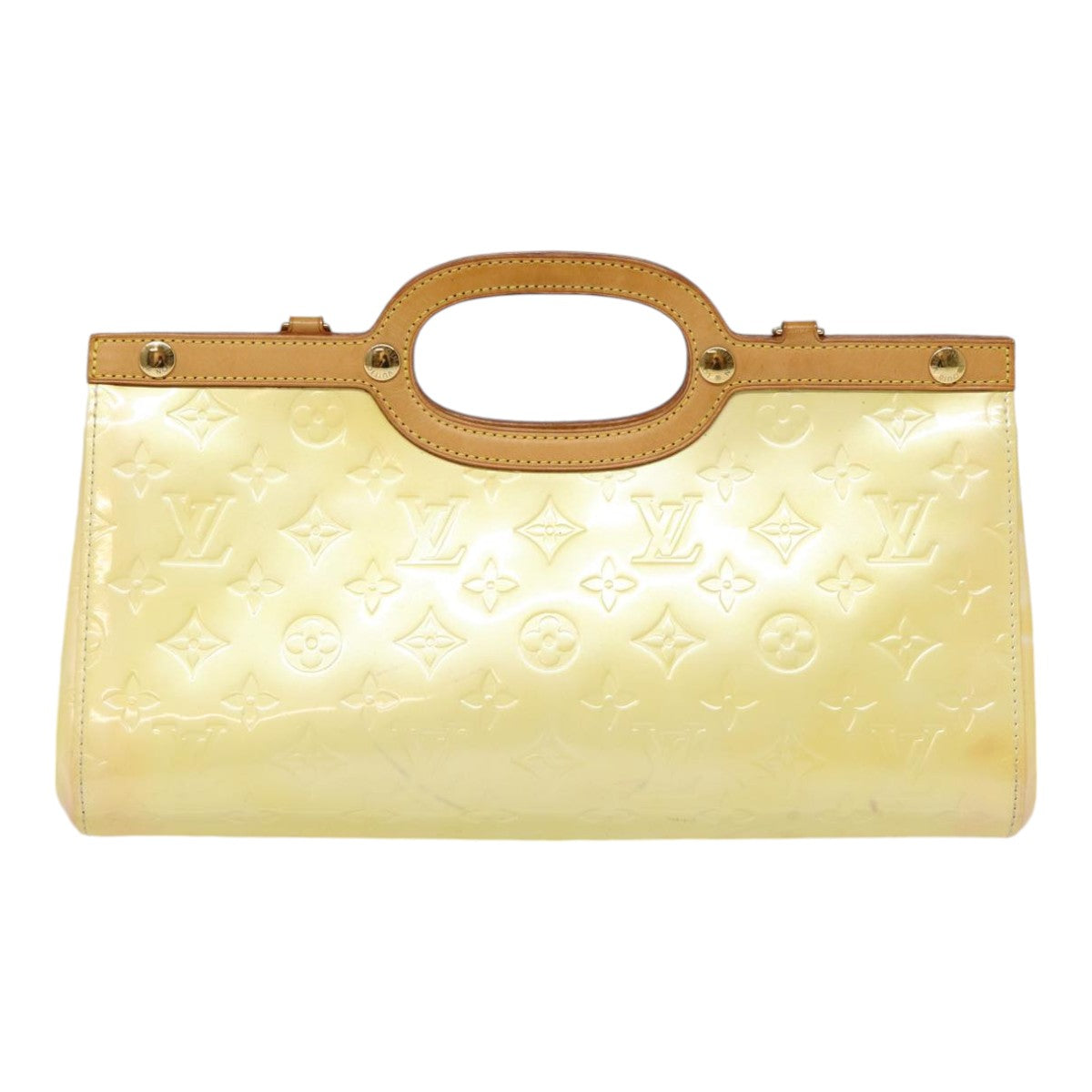 LOUIS VUITTON Monogram Vernis Roxbury Drive Hand Bag Perle M91374 LV Auth 88360