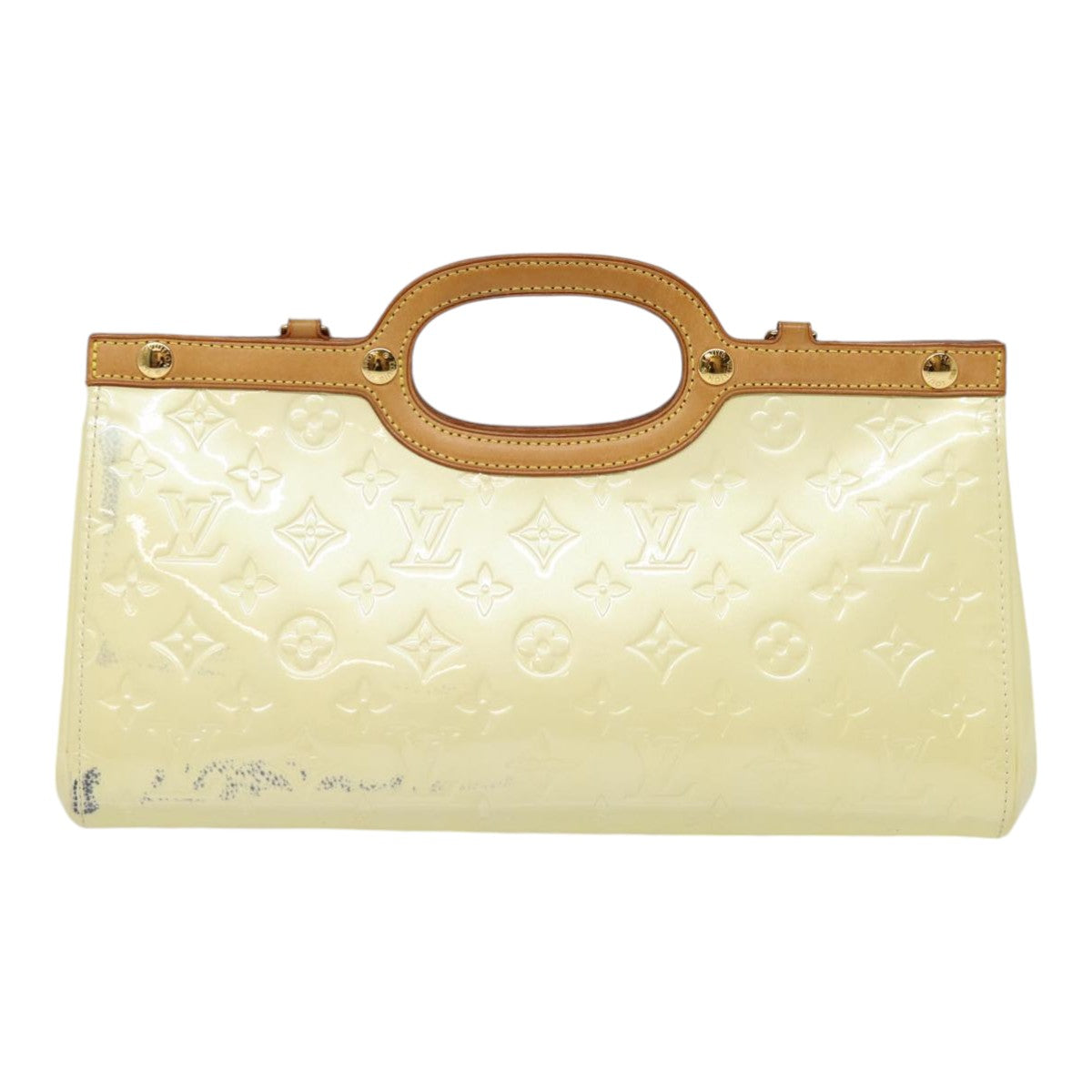 LOUIS VUITTON Monogram Vernis Roxbury Drive Hand Bag Perle M91374 LV Auth 88362