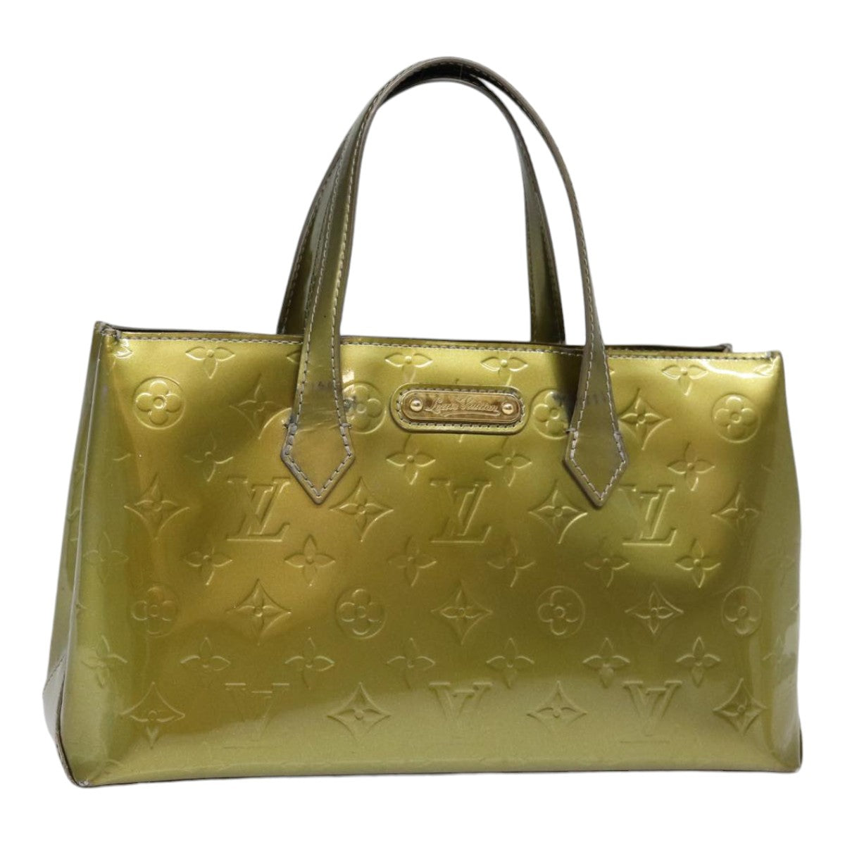 LOUIS VUITTON Monogram Vernis Wilshire PM Bag Gris Art Deco M91627 LV Auth 88363