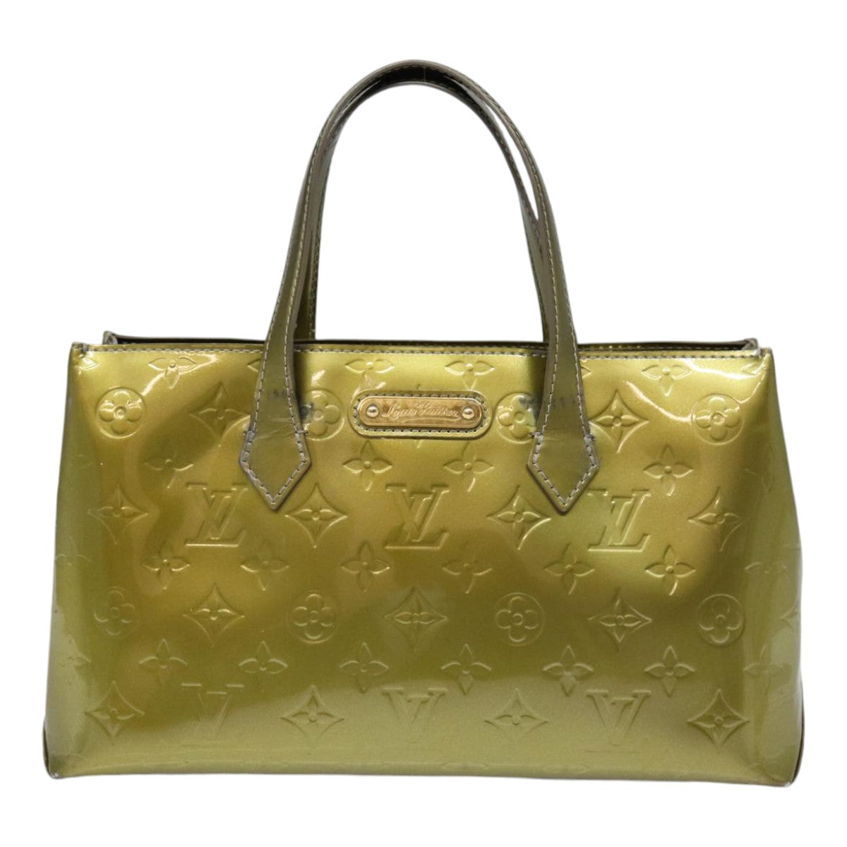 LOUIS VUITTON Monogram Vernis Wilshire PM Bag Gris Art Deco M91627 LV Auth 88363