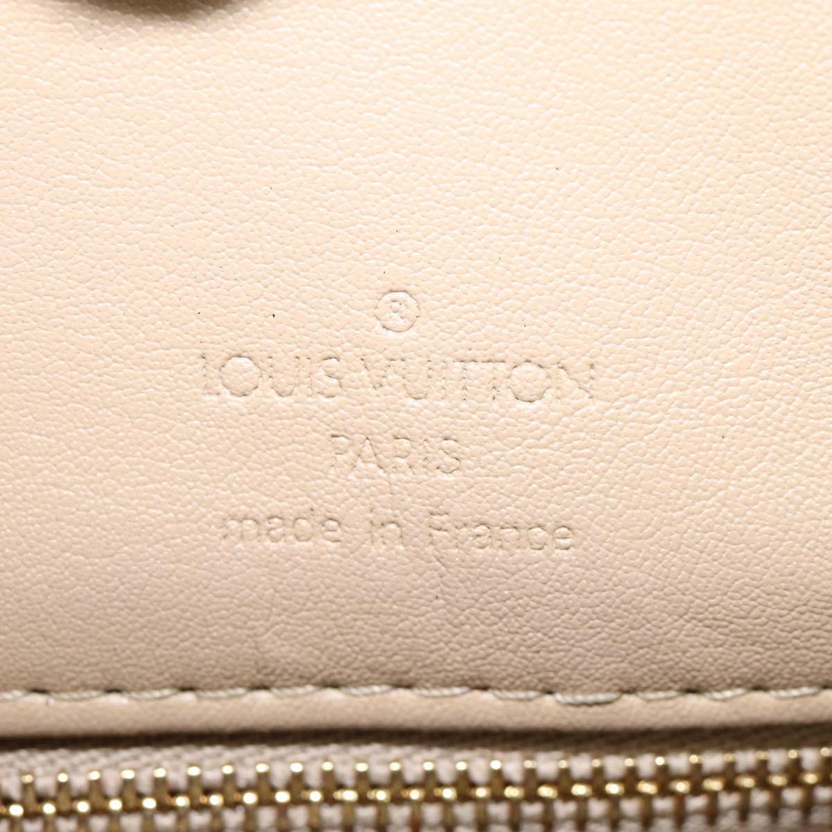 LOUIS VUITTON Monogram Vernis Houston Hand Bag Beige M91004 LV Auth 88371